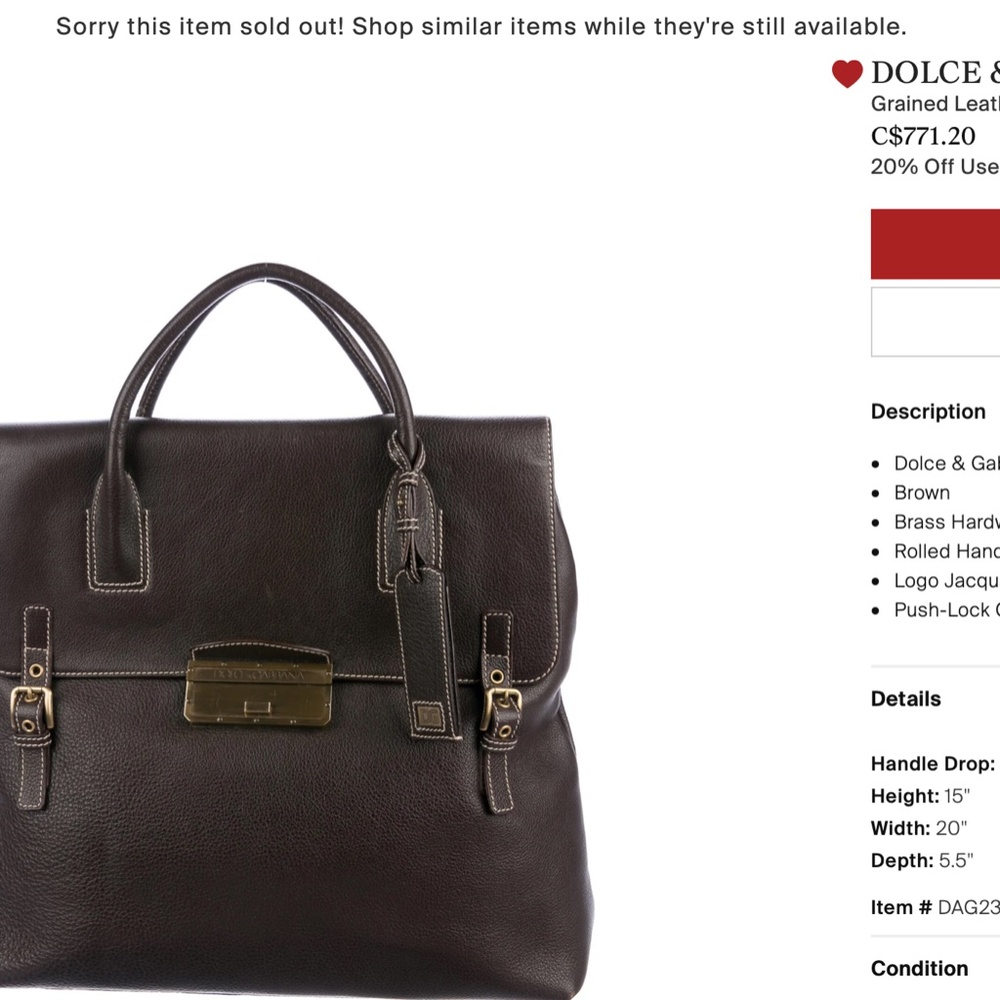 Dolce & Gabbana Grained Leather Tote - Picture 9 of 9